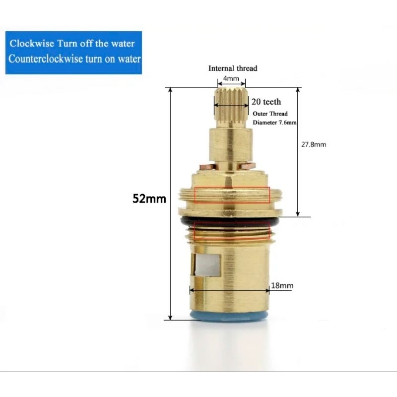 SOU881 Jantung Kuningan Brass Gede double drat sparepart kran Air Toto solen wasser jantung Brass