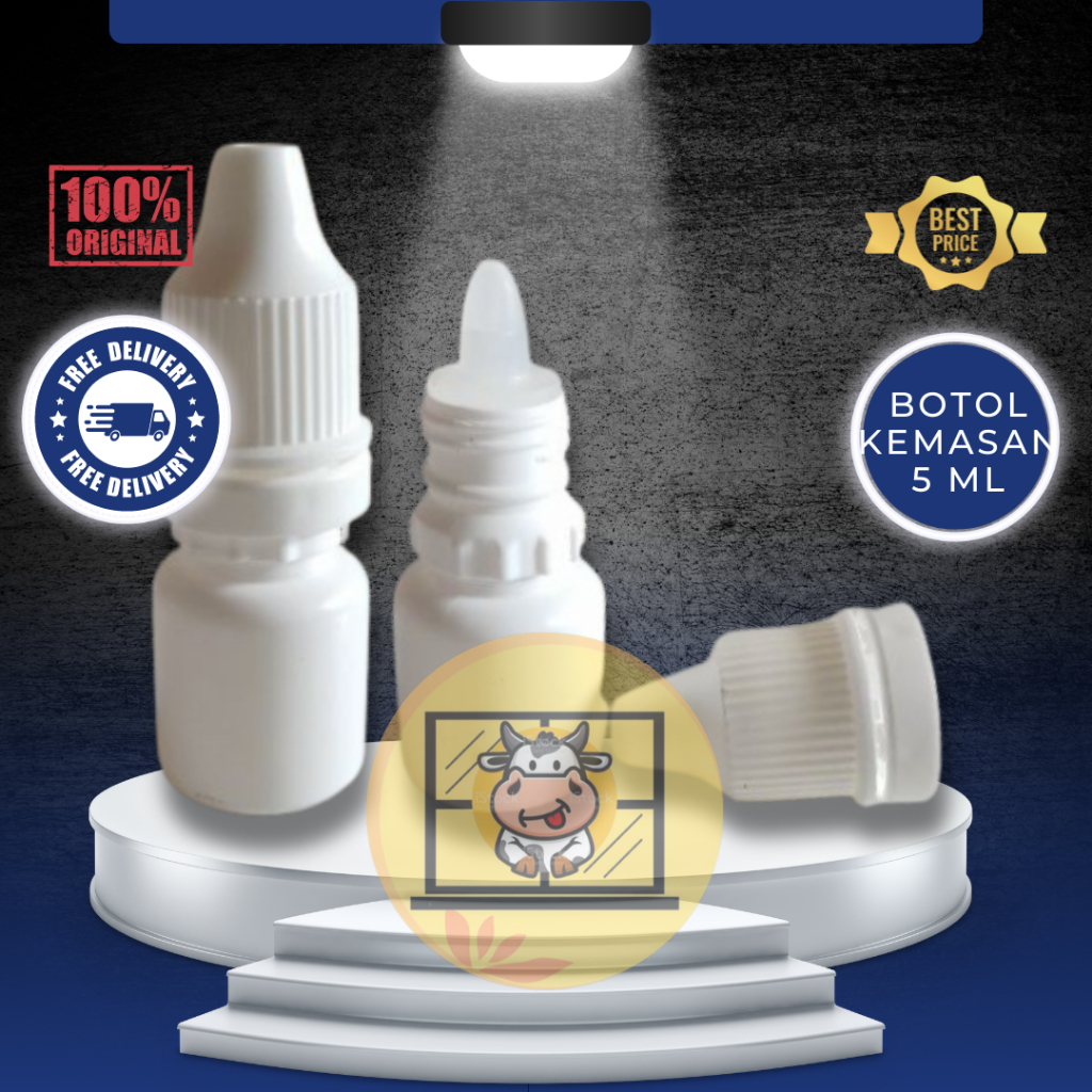 BOTOL TETES 5ML - Botol Plastik Tetes Putih 10 ml Tutup Segel