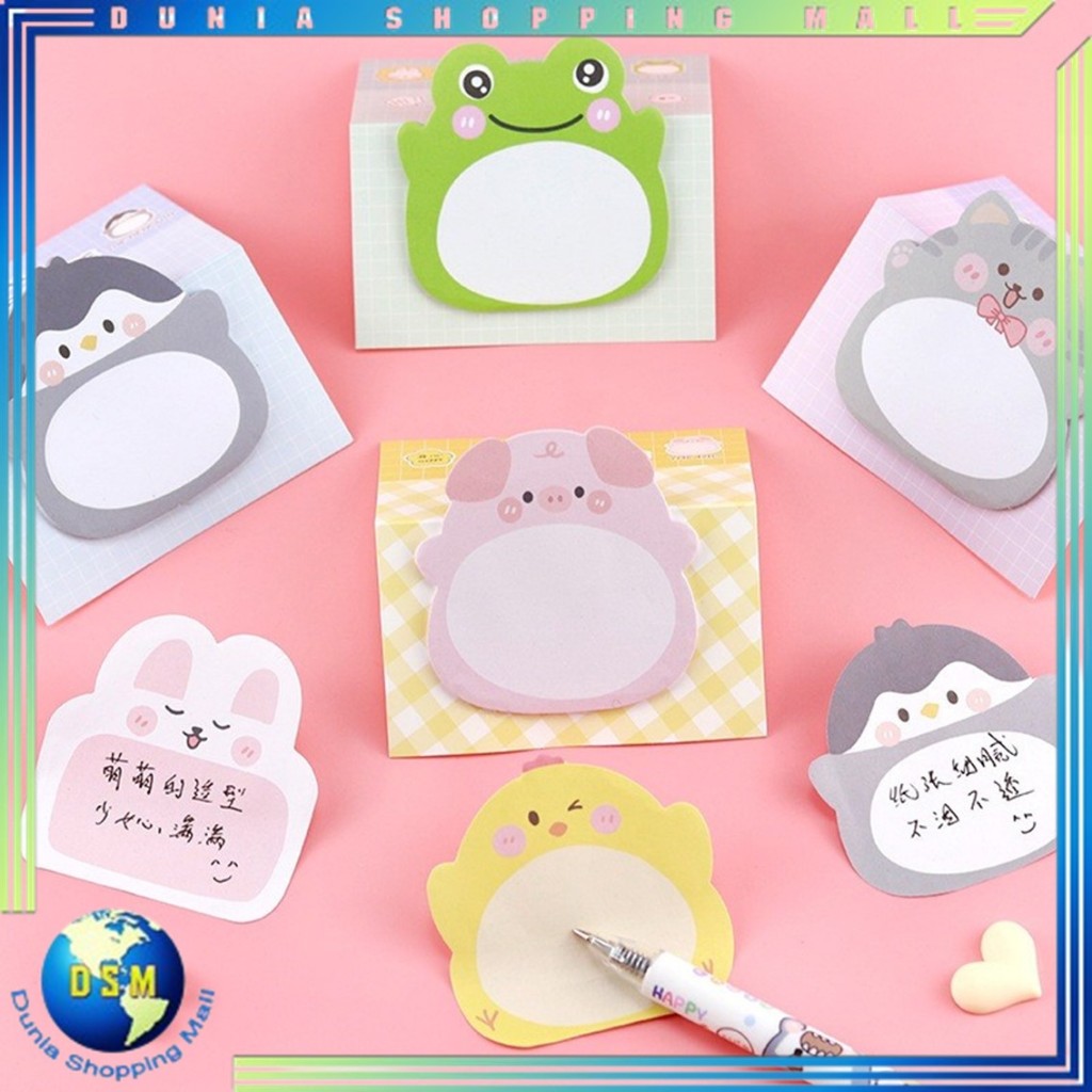 

DSM Sticky Notes Motif Hewan Tempelan Kertas Catatan Memo Note Karakter Binatang Binatang Mini Book Karakter Animal Lucu