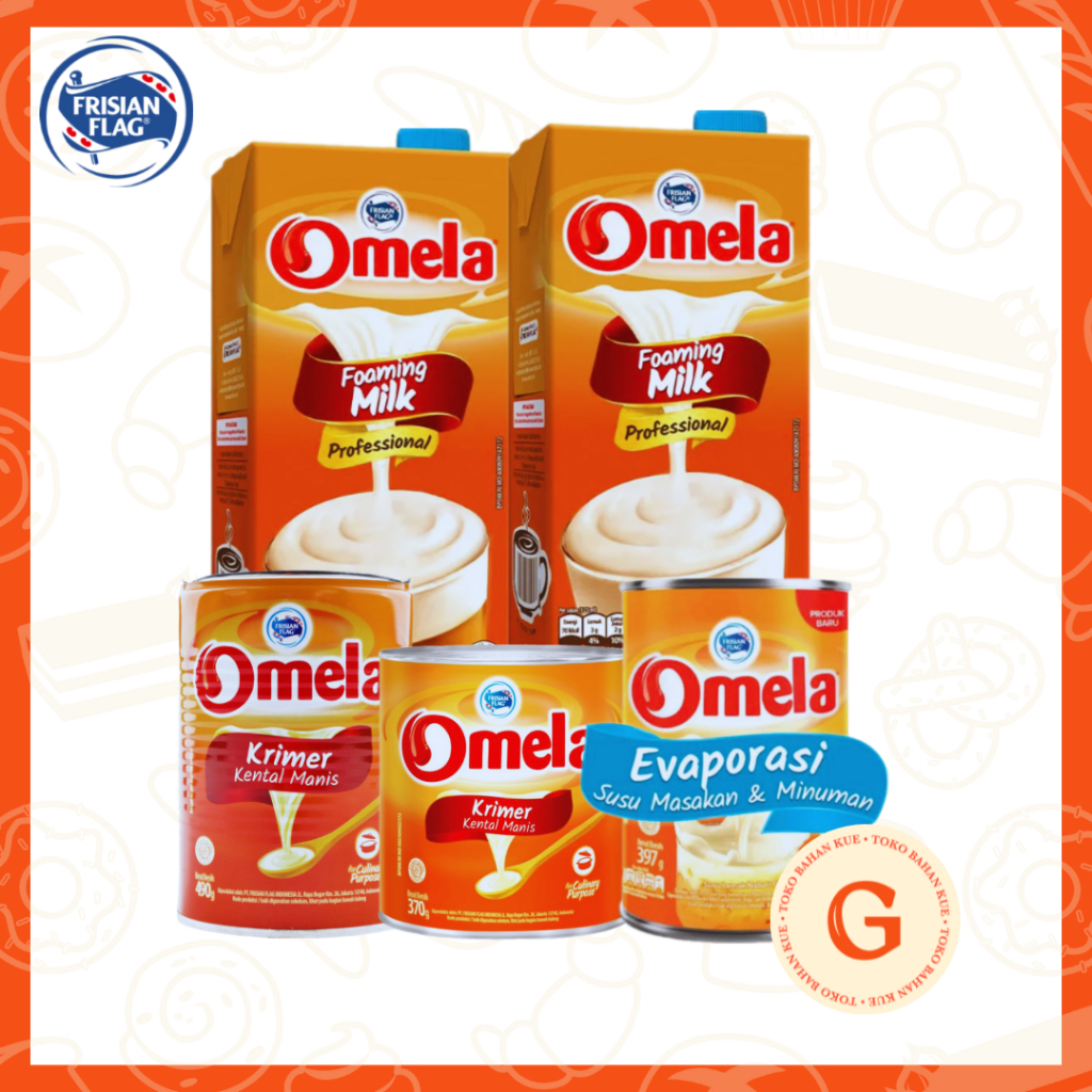 

OMELA | Omela SKM Can 370 gr, 490 gr / Omela Evaporasi 386 gr / Omela Foaming Milk Professional 1L