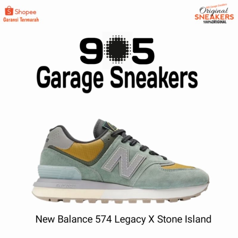 Sepatu New Balance 574 Legacy X Stone Island Light Green Original