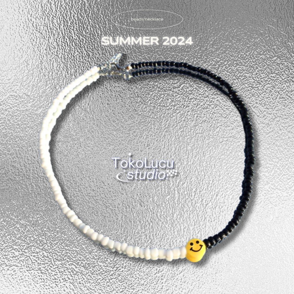 Kalung beads smile / kalung beads pria wanita / beas necklace / kalung aesthetic