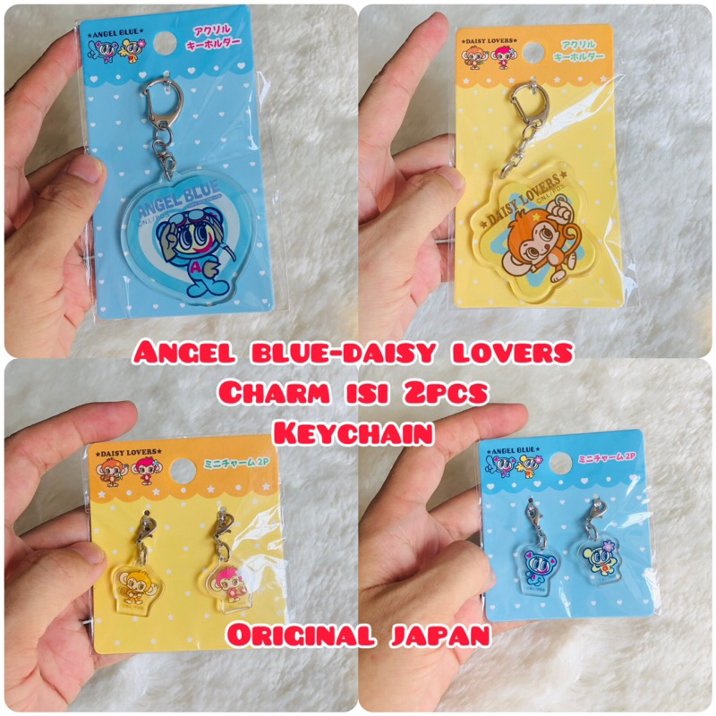 keychain charm pouch coin dompet koin angel blue daisy lovers original japan