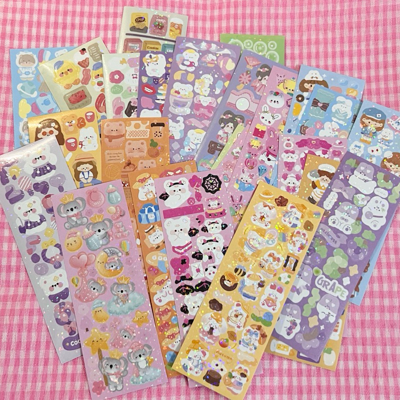 

3pcs mini holo sticker sheet hologram sticker deco aesthetic journaling sticker anak sticker lucu hiasan kiss cut sticker