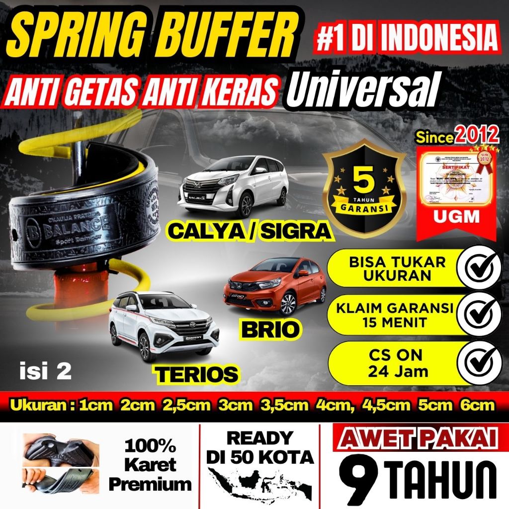 Damper spring buffer karet dumper shock mobil calya sigra brio terios GARANSI 5 THN