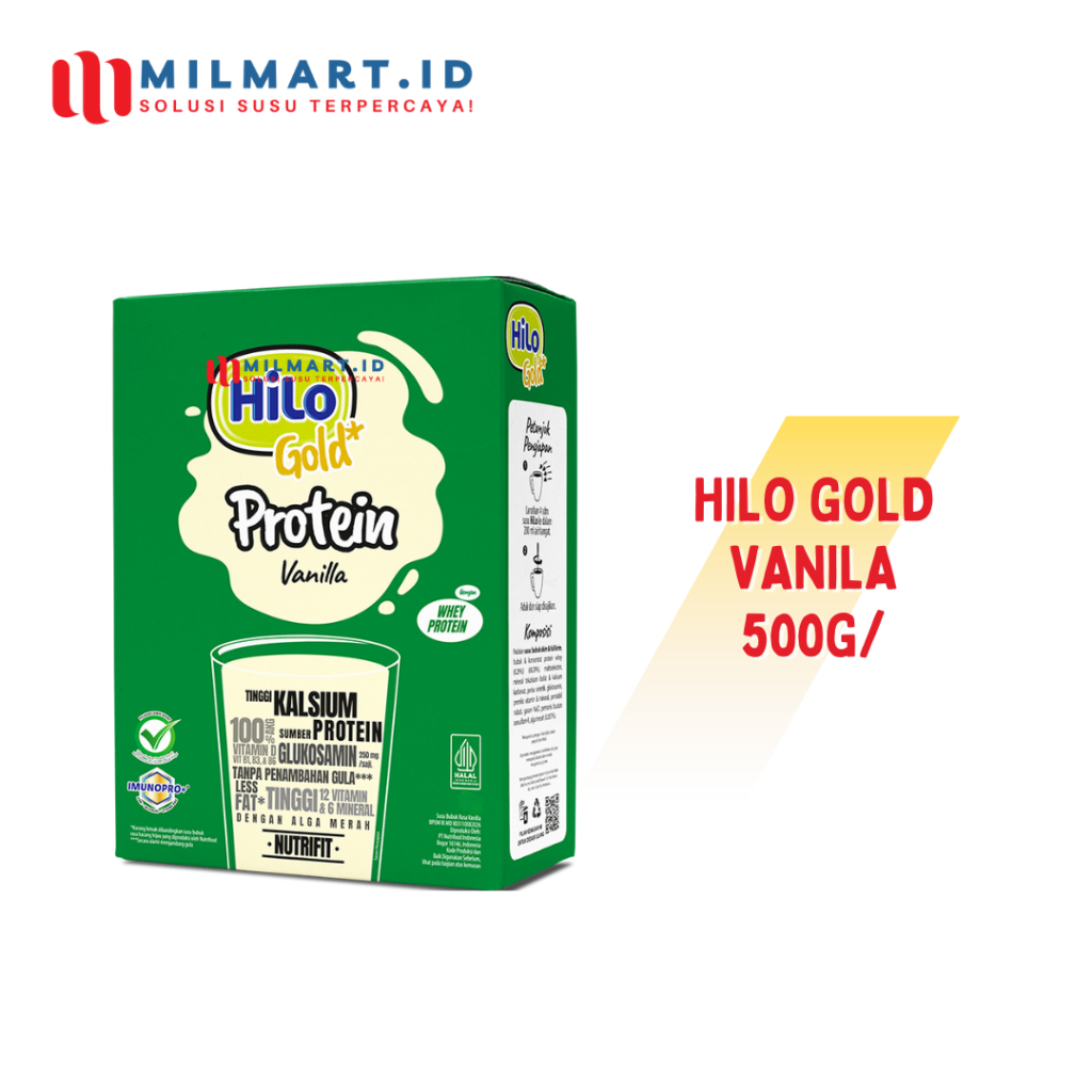 

HILO GOLD VANILA 500 G SUSU NUTRISI LANSIA TINGGI KALSIUM RENDAH LEMAK