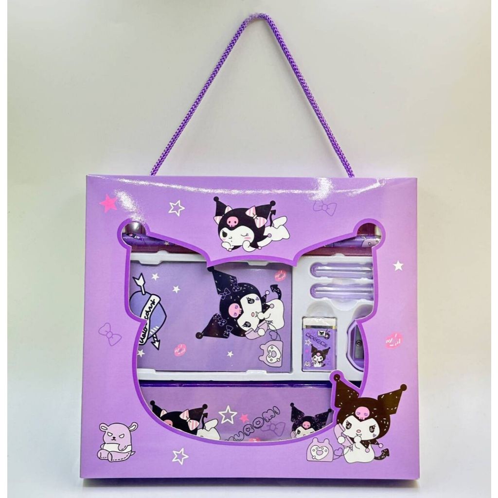 

PAKET ALAT TULIS STATIONERY SET 3362 STUDY STATIONERY SANRIO KUROMI CINAAMOROLL PENSIL PENGHAPUS PENGGARIS