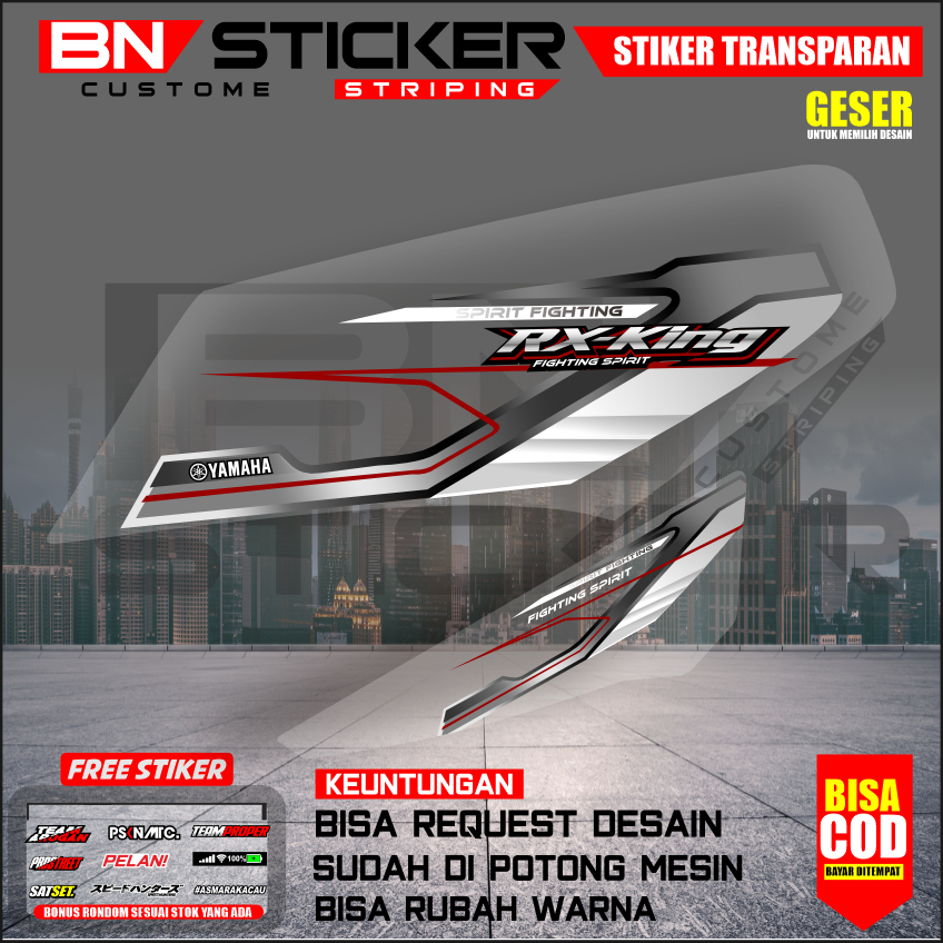 STRIPING DECAL RX KING FACELIFT CUSTOM TRANSPARAN STRIPING RX KING VIRAL UV PREMIUM MAX DECAL IX-41