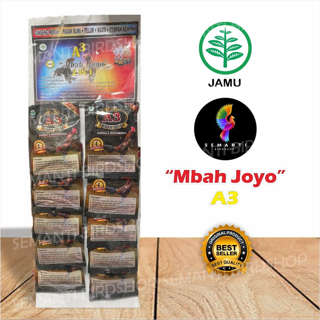 JUAL MBAH JOYO A3 1 RENTENG VITAMIN DOPING JAMU AYAM UNTUK PENYEMBUHAN &MENAMBAH STAMINA