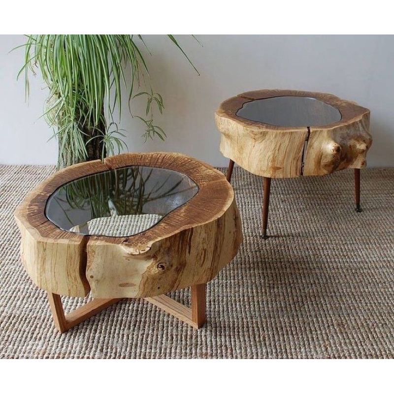 MEJA KOPI - MEJA CAFE - MEJA TAMU -KAYU UNIK EROSI