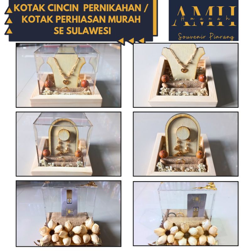 Kotak Cincin Kalung Pernikahan Box Cincin Gelang Murah Akrilik