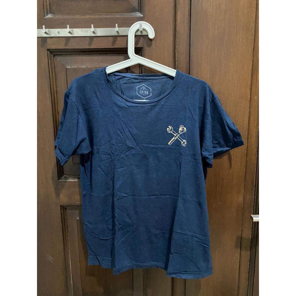 Erigo Kaos Navy Otomotif Automotive Motif Kunci Inggris - Size M Original 100%