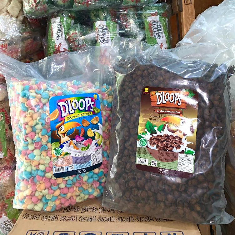 

[1kg] DLOOPS Sereal Rasa Coklat Buah Snack Cereal Kiloan