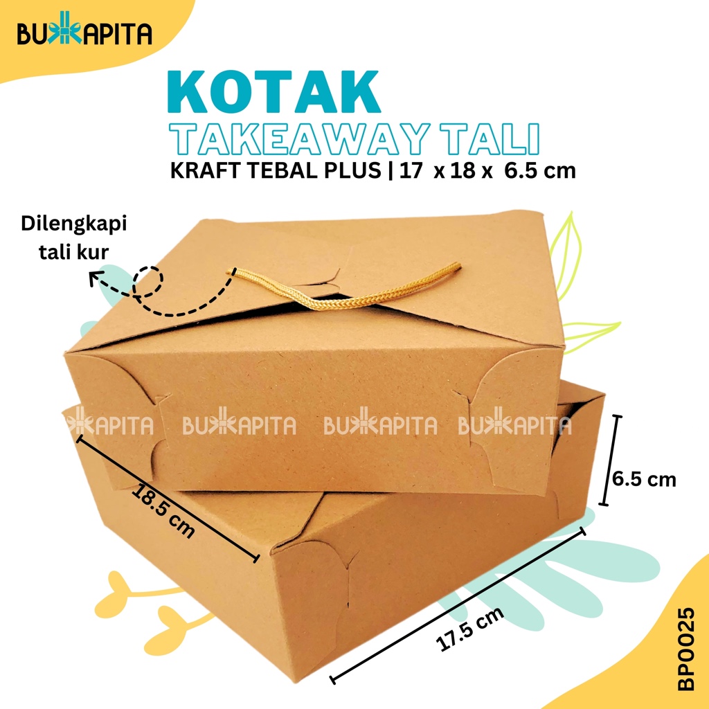 Kotak takeaway/kotak nasi/kotak kue/kotak bertali/kotak lunch box