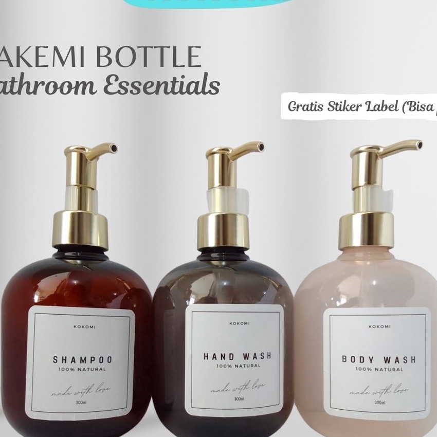 KP8 KOKOMI Botol Sabun Aesthetic AKEMI Botol Refill Sabun Cair 3ml Dapat Stiker Label Botol Refillab