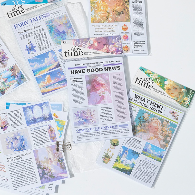 

36 Lembar Kertas Hias Motif Vintage Untuk Dekorasi Scrapbook Bullet Journal Diary Jurnal Seri Teater Bergambar Kartun
