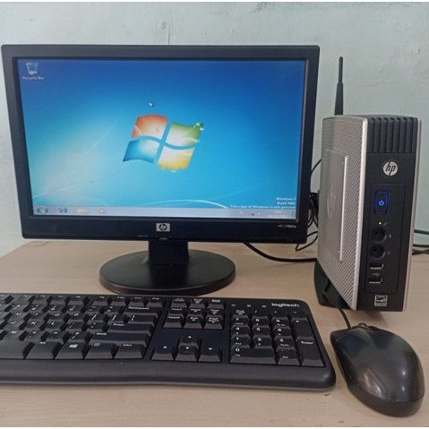 PC Mini Full Set HP T610 + Monitor 16 Inch, RAM 4GB, HDD 320GB, Windows & Office - Siap Pakai & Berg