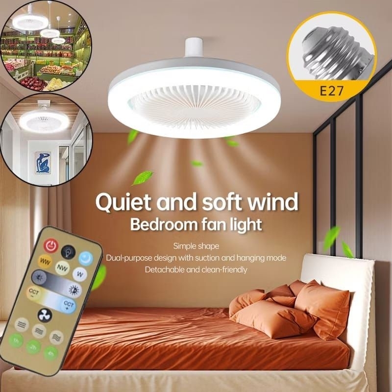 lampu kipas + remot lampu bohlam led 30w E27 lampu led kipas bohlam lampu led kipas lampu bohlam led