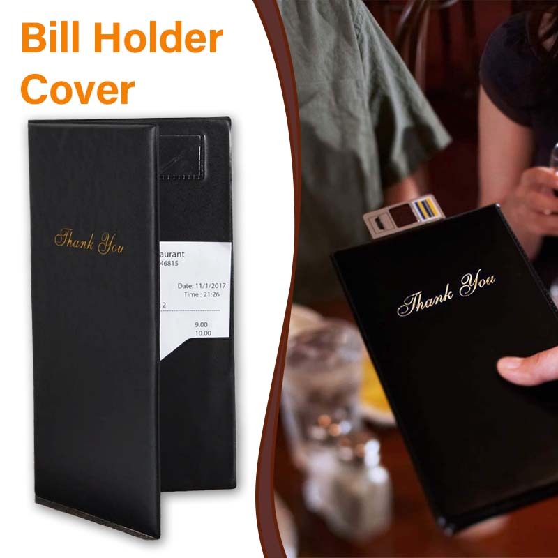 

Restaurant Bill Holder /Cover Bill Resto /Bill Cover Kualitas Tinggi Hitam