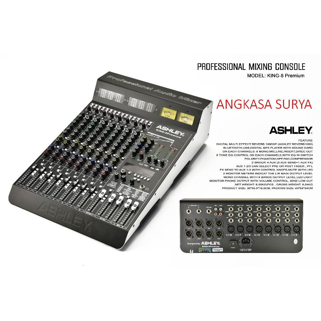 Mixer Ashley KING8 Premium Original / Mixer Ashley 8 Channel King 8 Premium / Ashley King-8 Premium