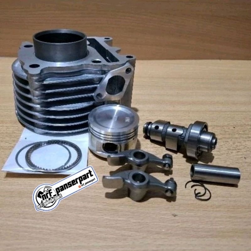 PAKET BLOK SEHER MIO KARBU STANDAR 50 MM 5TL//BORING SET NOKEN AS/CAMSHAFT+PLATUK KLEP TEMPLAR YAMAH