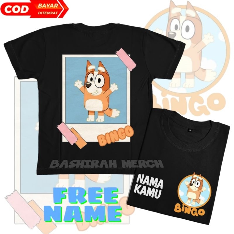 Kaos Anak Bingo / Kaos Bluey And Bingo / Kaos Lengan Pendek Anak