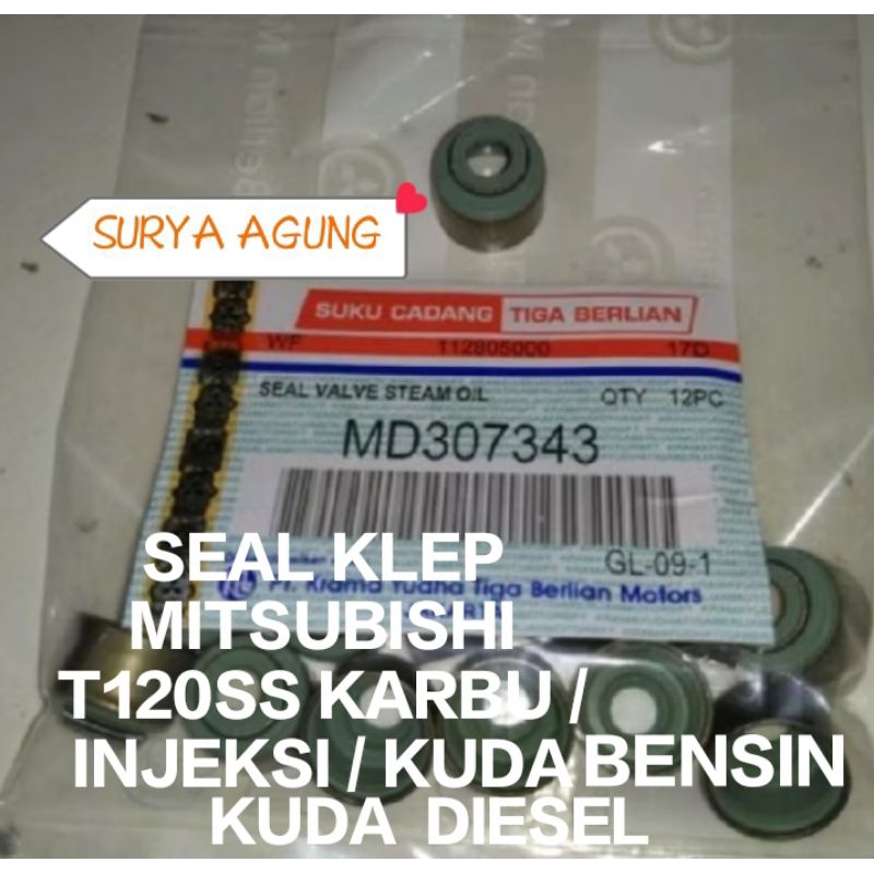 SEAL KLEP MOBIL MITSUBISHI T120SS INJEKSI/ KARBU / KUDA DIESEL / BENSIN HARGA SET 12PCS