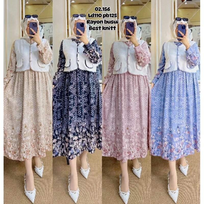 Midi Dress Premium Shalom Fashion / Dress busui friendly