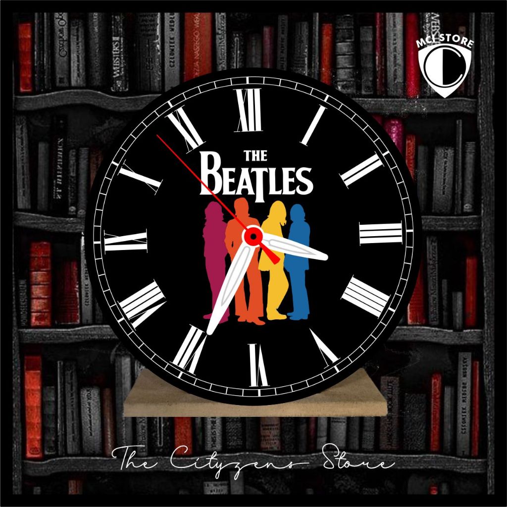 Jam Meja Kayu Custom The Beatles 1