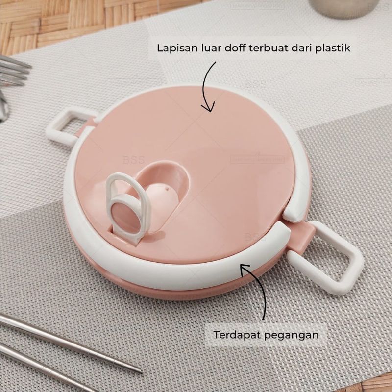 new stainless steel lunch box 3 susun - rantang 3 susun lunch box elegan