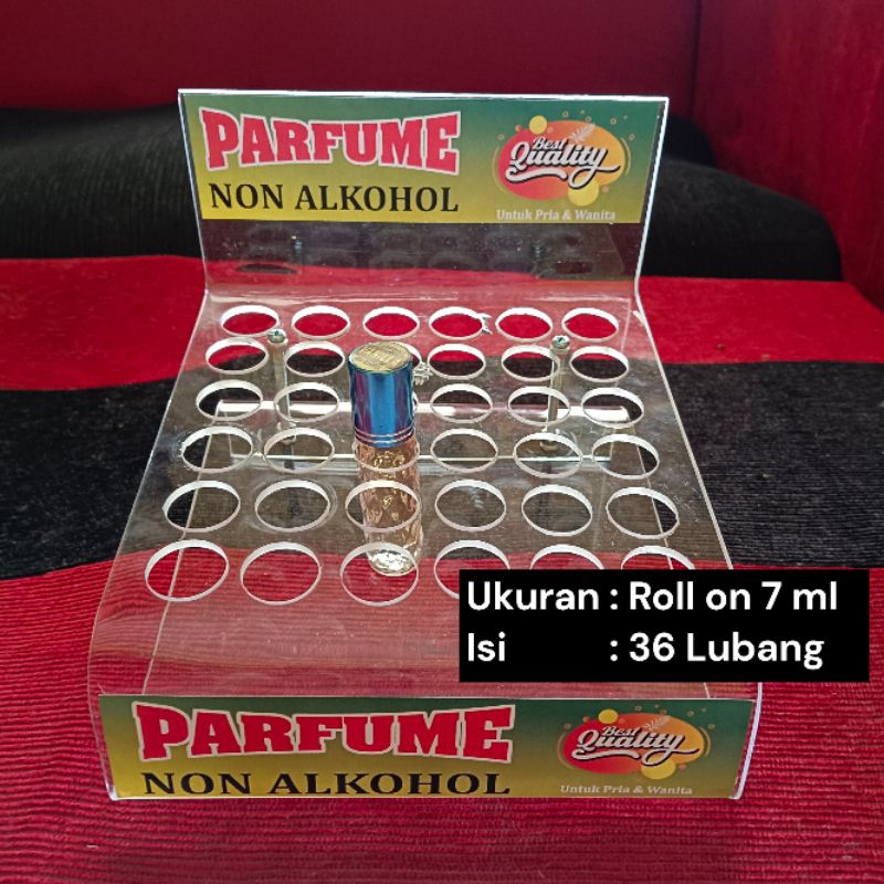 Tatakan parfum / Tempat parfum / Display parfum roll on wajik 7 ml akrilik