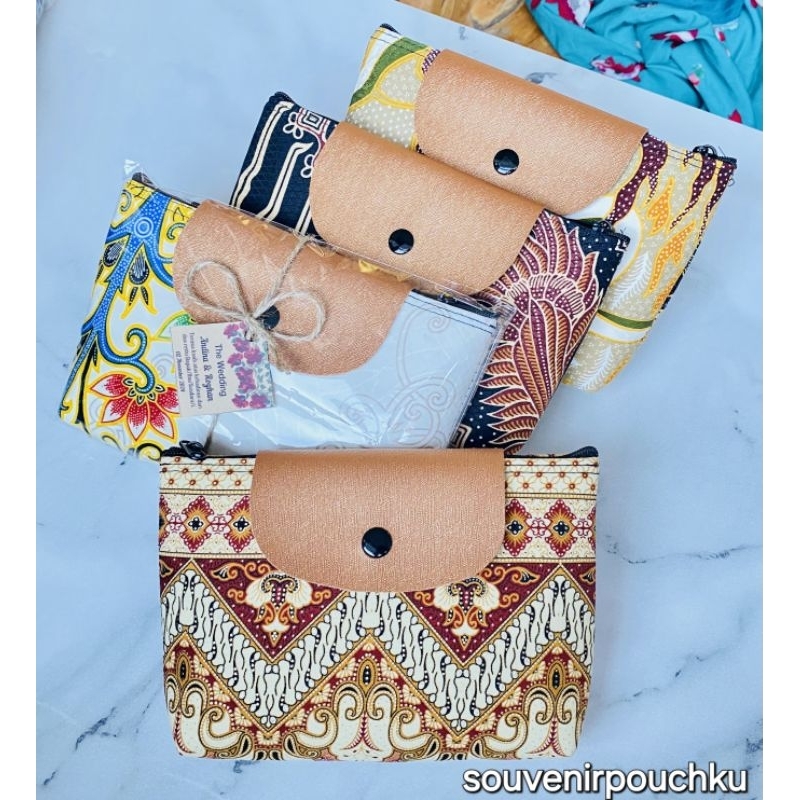 Souvenir pouch batik pouch makeup pernikahan aqiqah tasyakuran