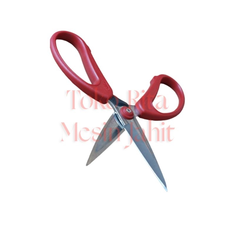 

gunting stainless kodok merk PIN kode 3093 gagang plastik merah