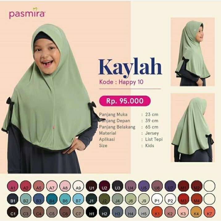 READY HIJAB PASMIRA HAPPY 10 KIDS TERMURAH LUCU