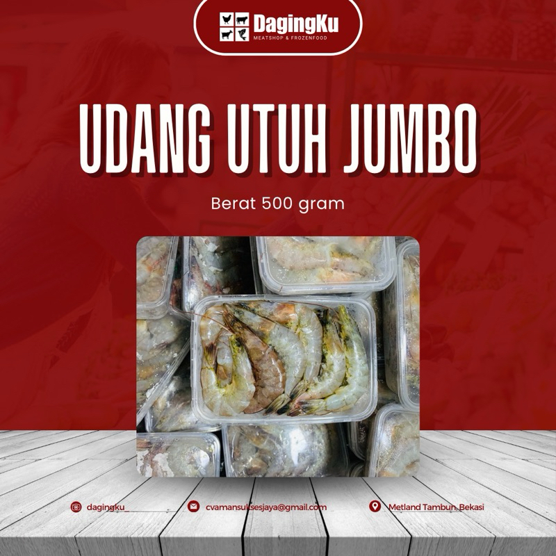 

Udang Jumbo Utuh 500Grm/Udang Jumbo FRESH FROZEN HALAL