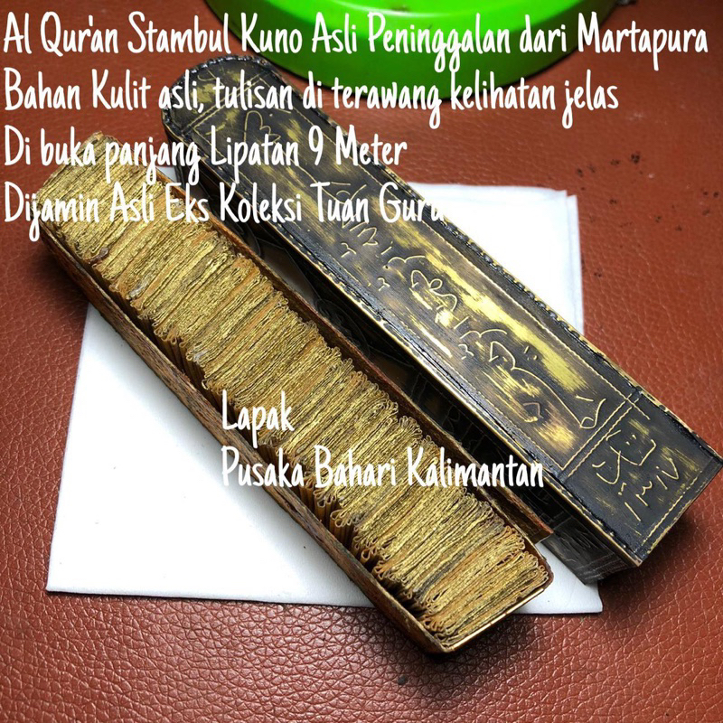 Al Quran Kuno Asli Peninggalan Bahan Kulit Alami Panjang 9 Meter