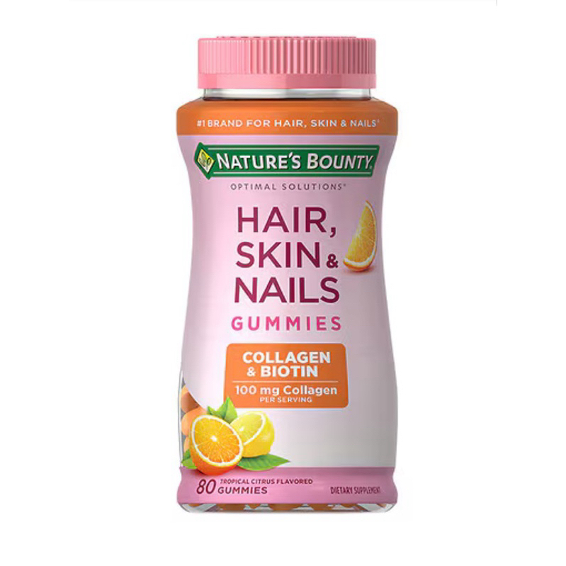 Natures Bounty Hair Skin & Nails with Biotin & Collagen - Tropical Citrus