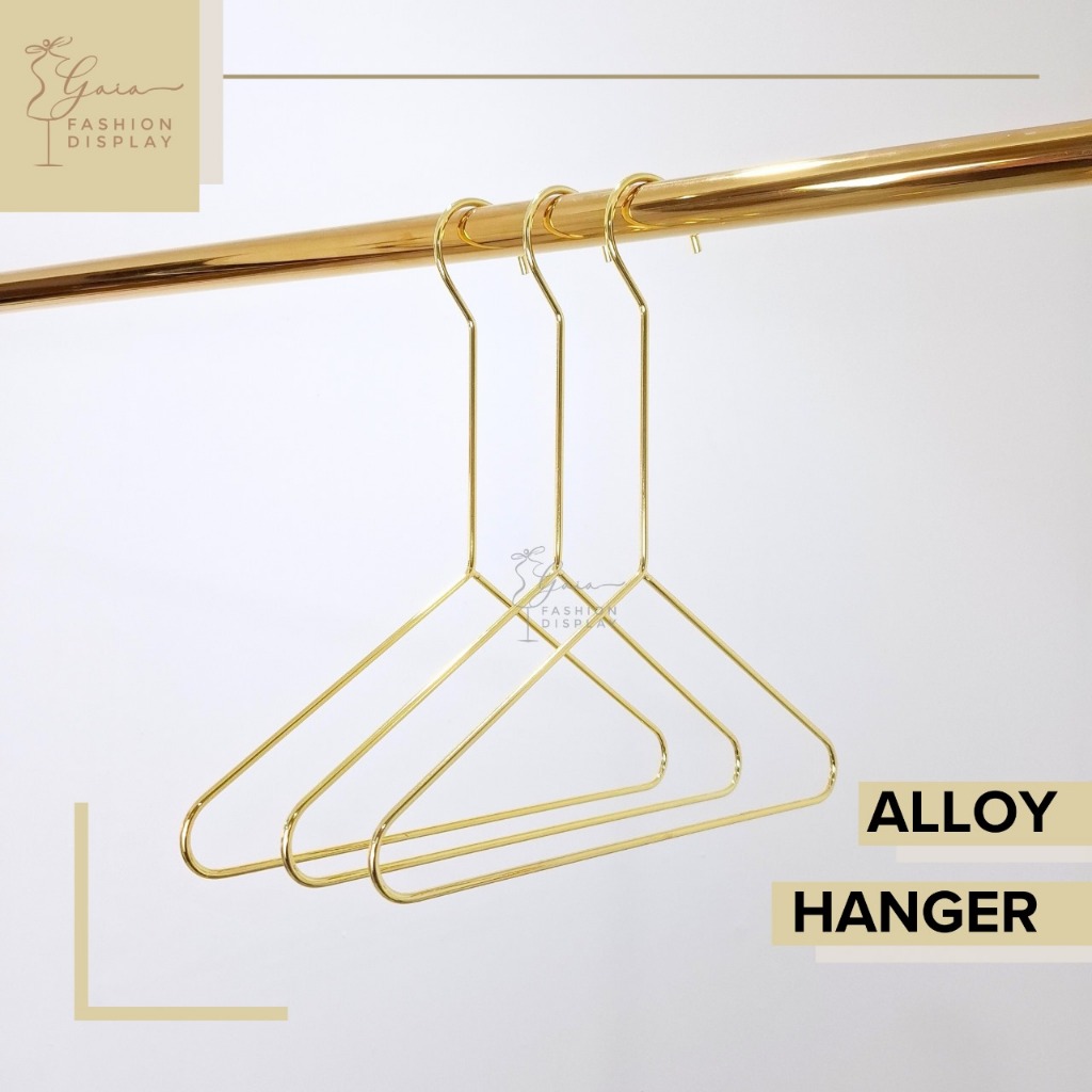 Hanger Besi ALLOY Gantungan Baju Besi Segitiga Hanger Syall Emas Hanger Besi Gold Hanger Multifungsi
