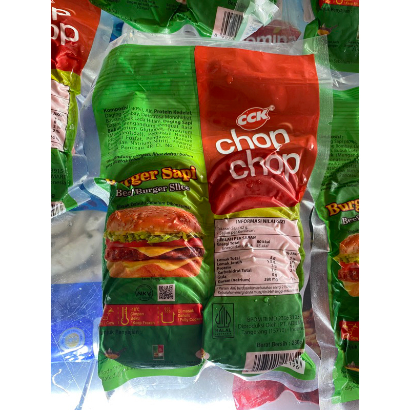 

Daging Burger Chop Chop Sapi isi 10 & 20 pcs