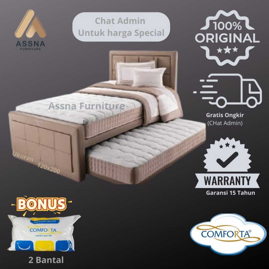 Spring Bed Comforta Comfort Duo 3 in 1 Sorong Full Set Size 120x200