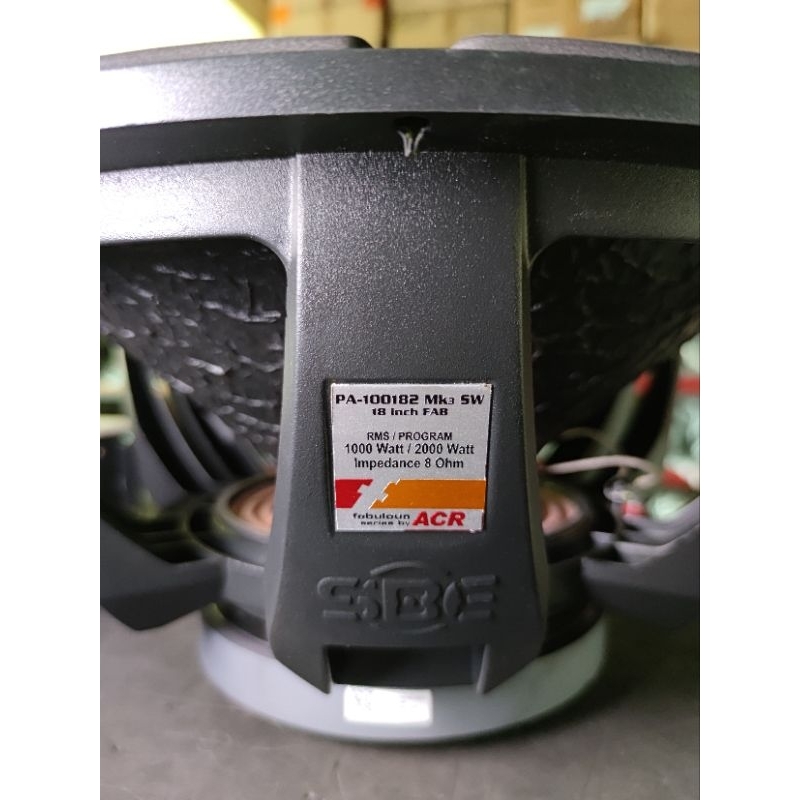 SPEAKER ACR FABULOUS 18" PA-100182-MK3 1300Watt/ PA-100182-MK3 2000Watt SW FAB SUBWOOFER