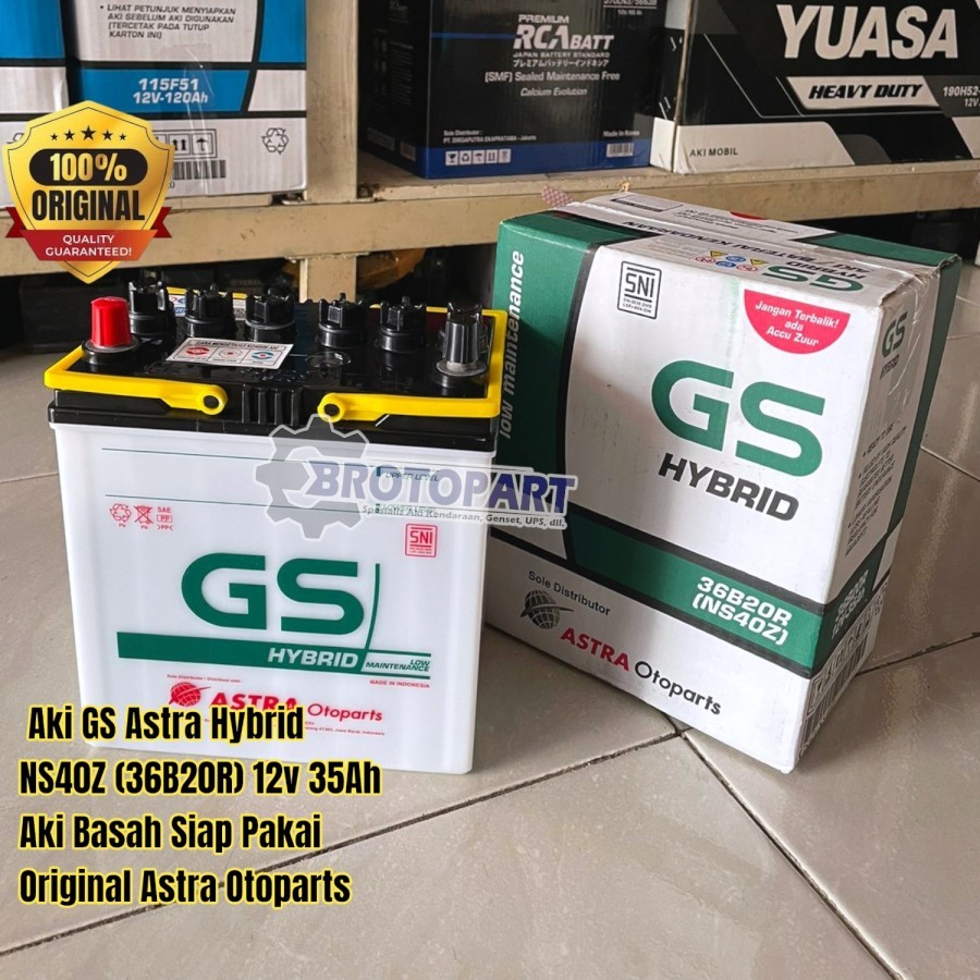Aki Mobil Daihatsu Xenia, Luxio, Granmax, Espass GS ASTRA NS40Z HYBRID Aki Basah ORIGINAL