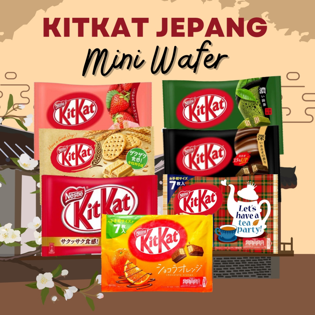 

Nestle Kitkat Mini Wafer berbalut Cokelat 1 Pak Chocolate Snacks Wafer Import Dengan Krim Coklat Matcha Gandum Strawberry Dark Chocolate Milk Tea Cookies Food Biskuit