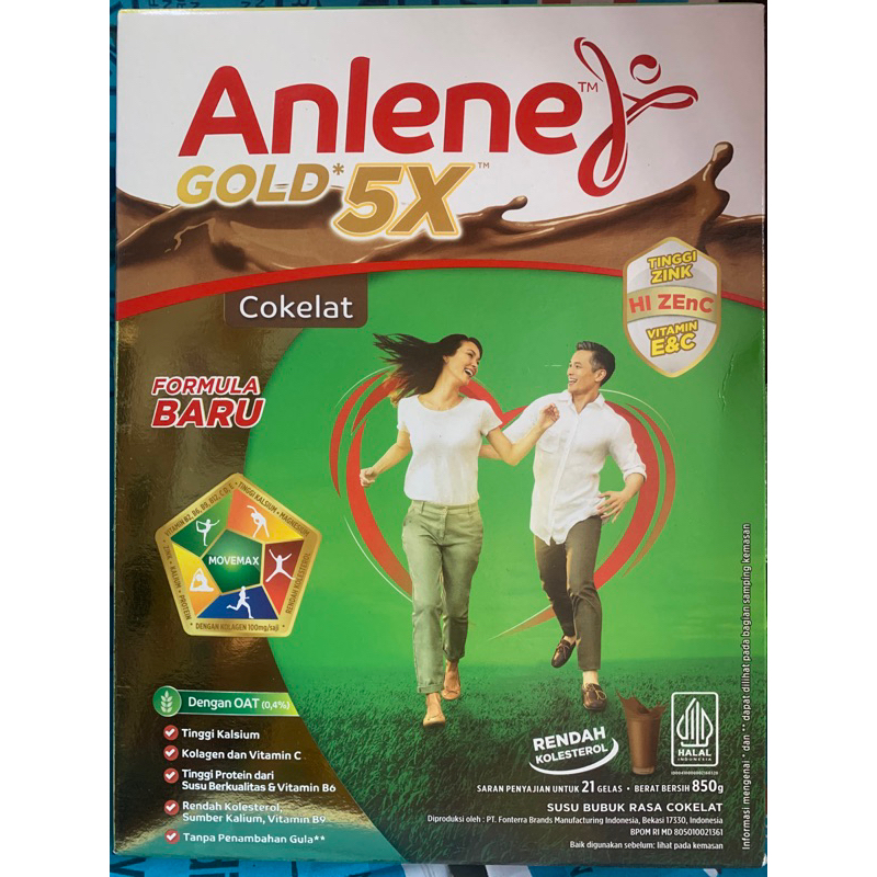 

ANLENE GOLD 5X 850 GRAM RASA COKLAT / SUSU LANSIA
