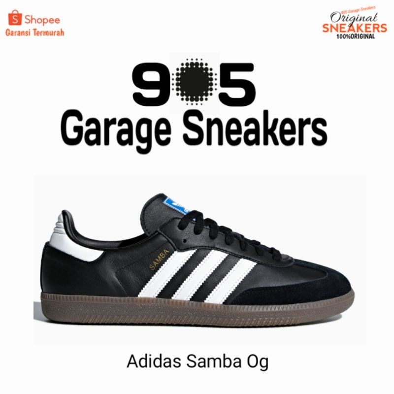 Sepatu Casual Adidas Samba Og Black White Original