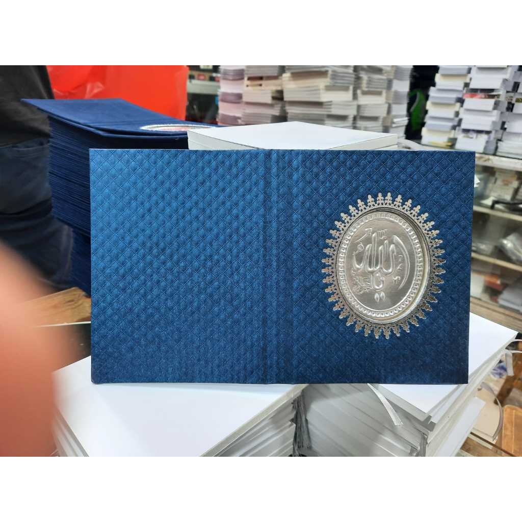 

cover buku yasin model poli lis dan pond oval bahan kertas fancy