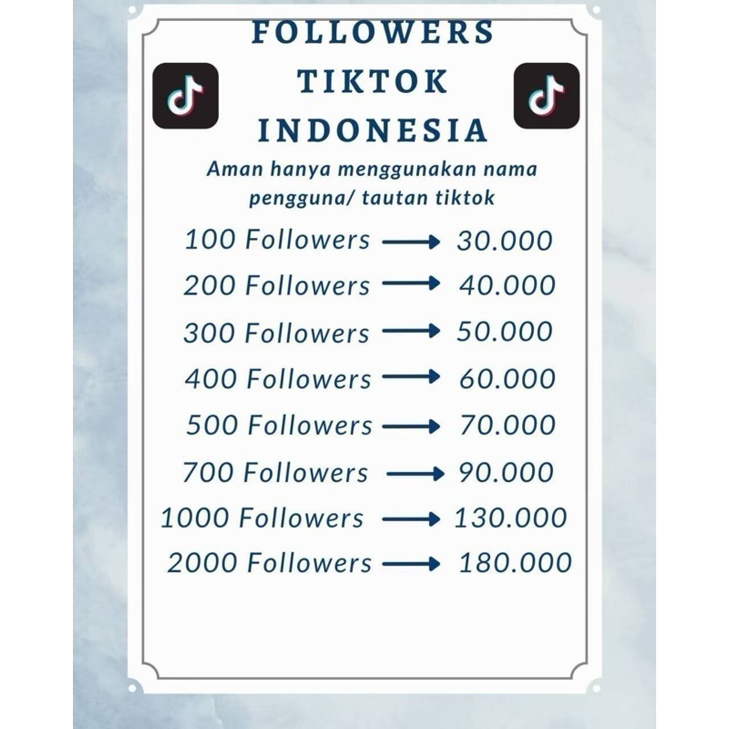 followers TIKTOK Indo