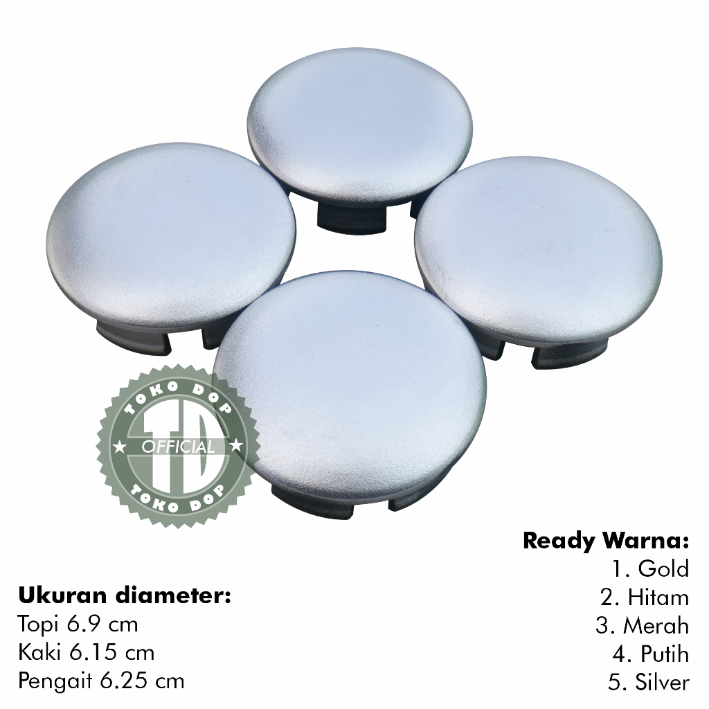 COVER DOP VELG PANTHER OLD KOTAK LAMA TOPI 69 MM 7 CM KAKI 61.5 GOLD HITAM MERAH PUTIH SILVER TUTUP