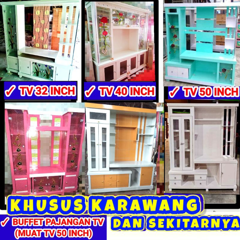 LEMARI PAJANGAN TV MINIMALIS MODERN / BUPET BUFFET PAJANGAN TV KAYU / BUFFET BUPET TV RUANG TAMU / B