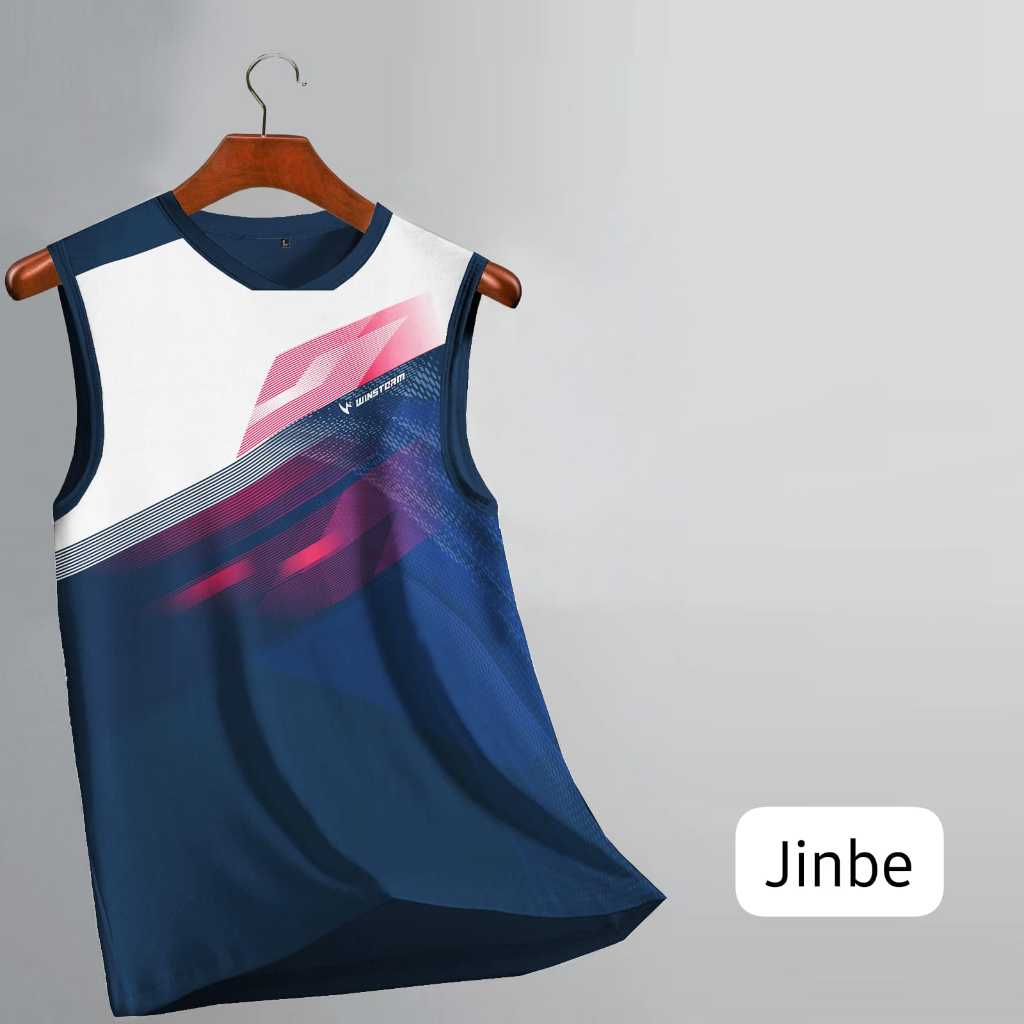 [ SINGLET JINBAE NAVY ] BAJU SINGLET LINING YN VICTOR SPORTY KAOS LEKBONG PRIA DAN WANITA JERSEY BAD